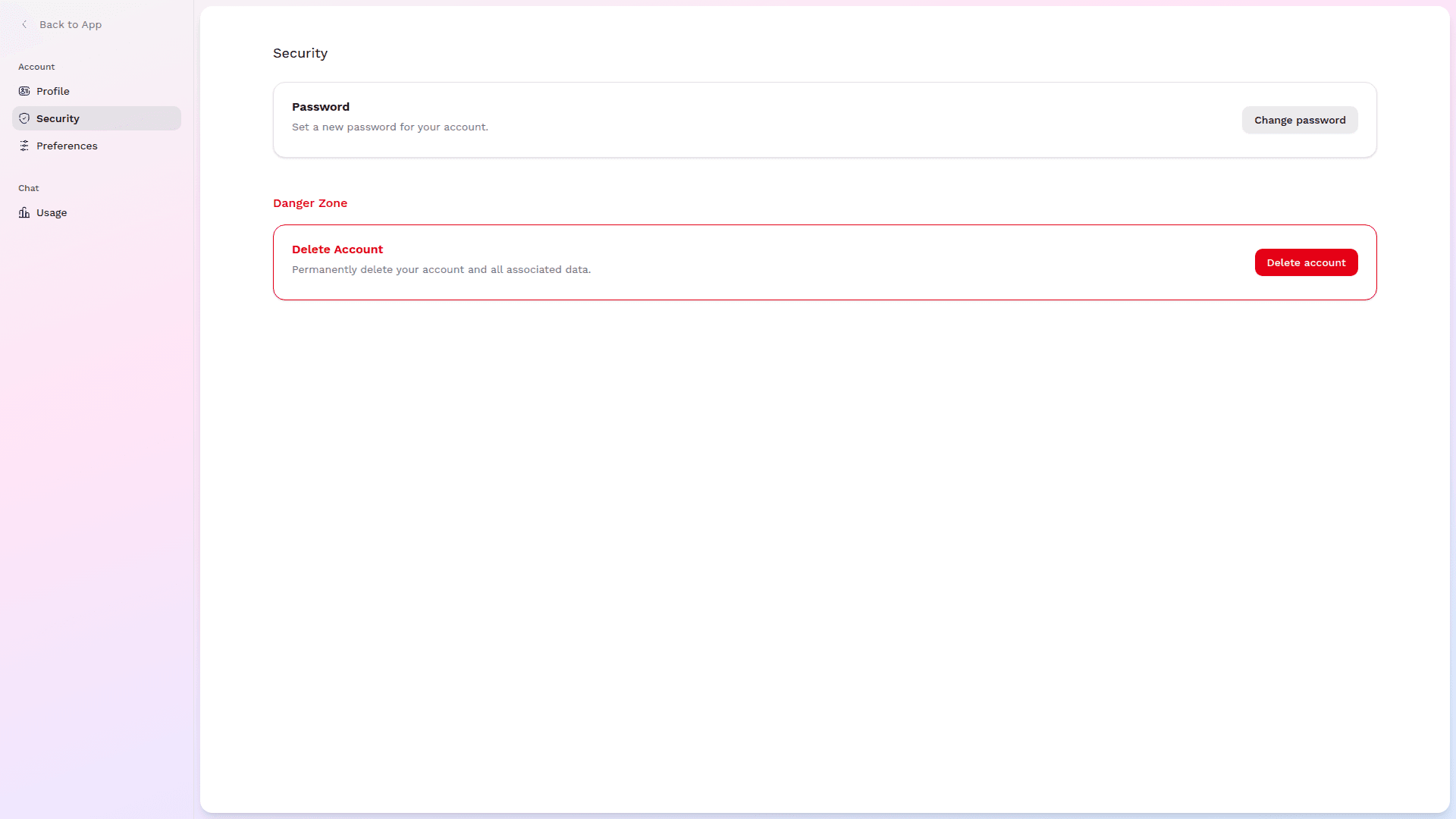 Sécurité du compte
